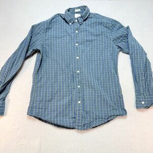 J.Crew Classic Stretch Secret‎ Wash Organic Cotton Plaid Shirt M